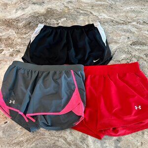 Ladies Under Armour UA Nike shorts lot bundle large